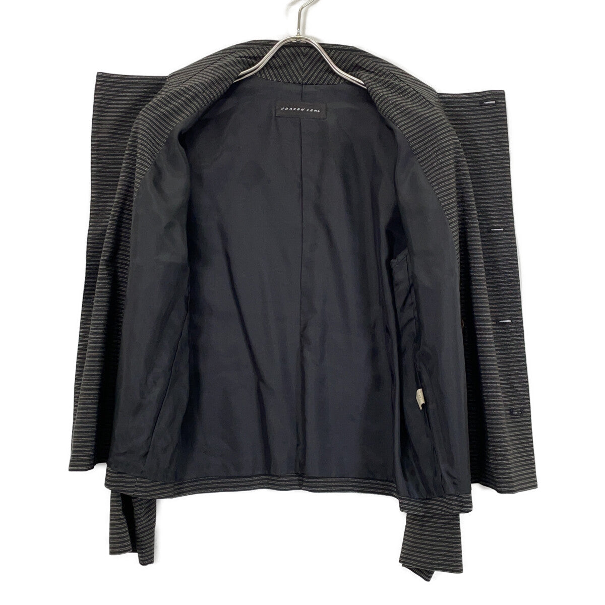 JURGEN LEHL Black Silk x Cotton Border Shirt Jacket