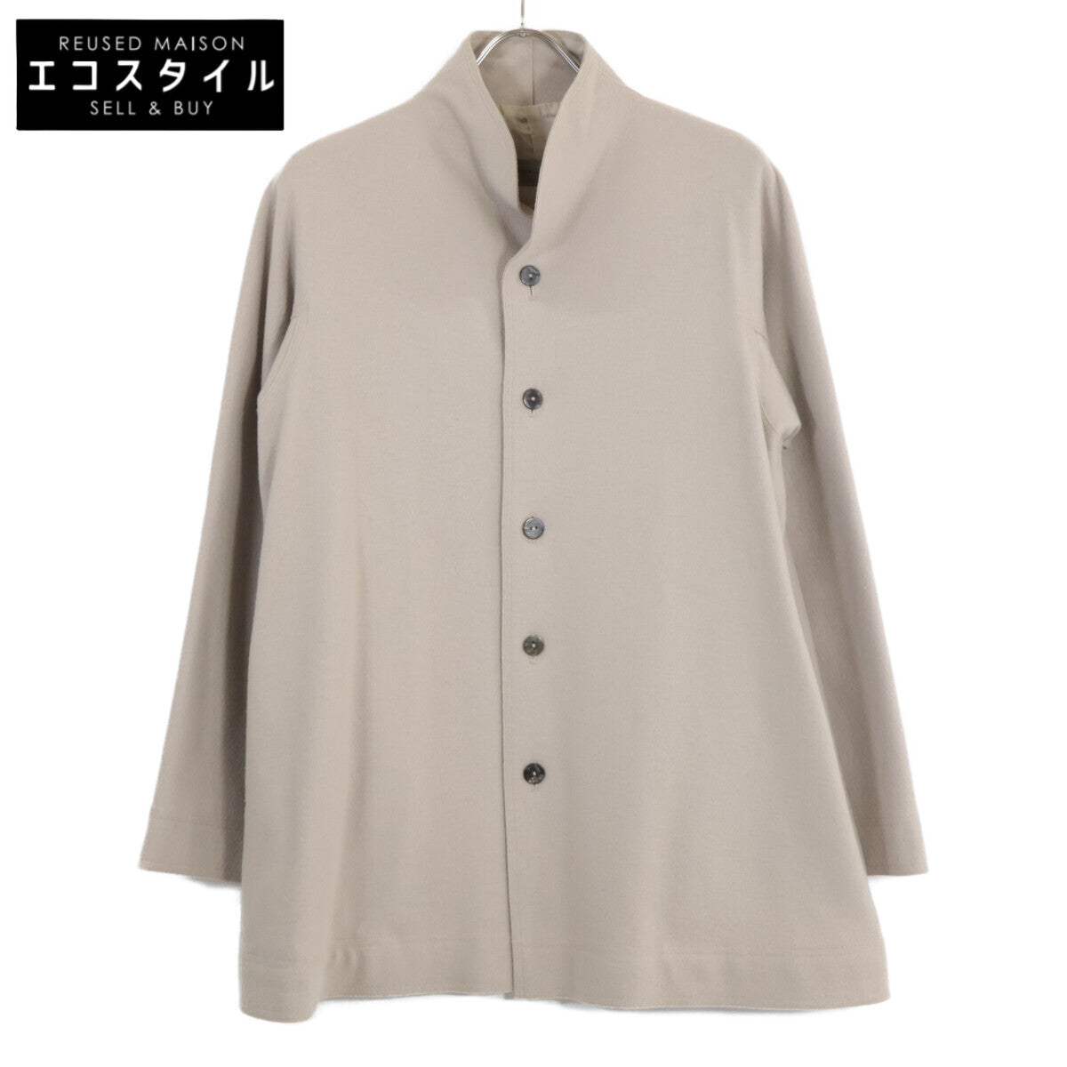 JURGEN LEHL Jurgen Lehl Beige Wool Stand Collar Coat Coat