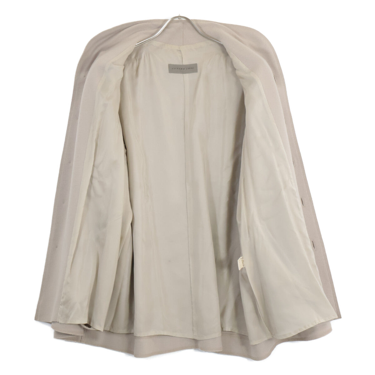 JURGEN LEHL Jurgen Lehl Beige Wool Stand Collar Coat Coat