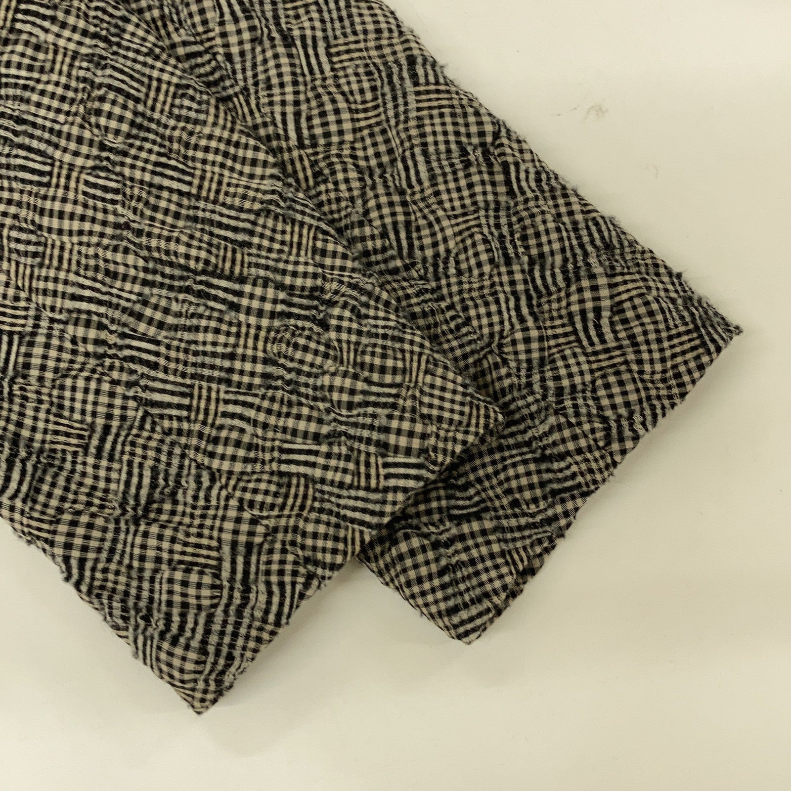 JURGEN LEHL Grey Plaid Silk x Wool Collarless Jacket
