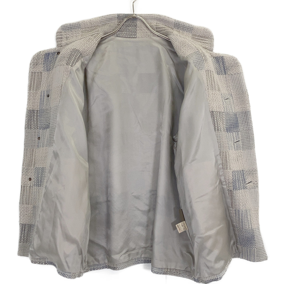 White Wool Plaid Check Tweed Coat for Women