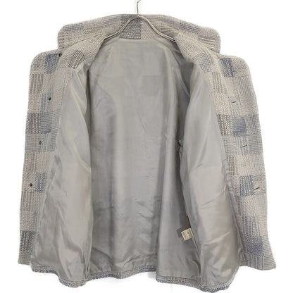 White Wool Plaid Check Tweed Coat for Women