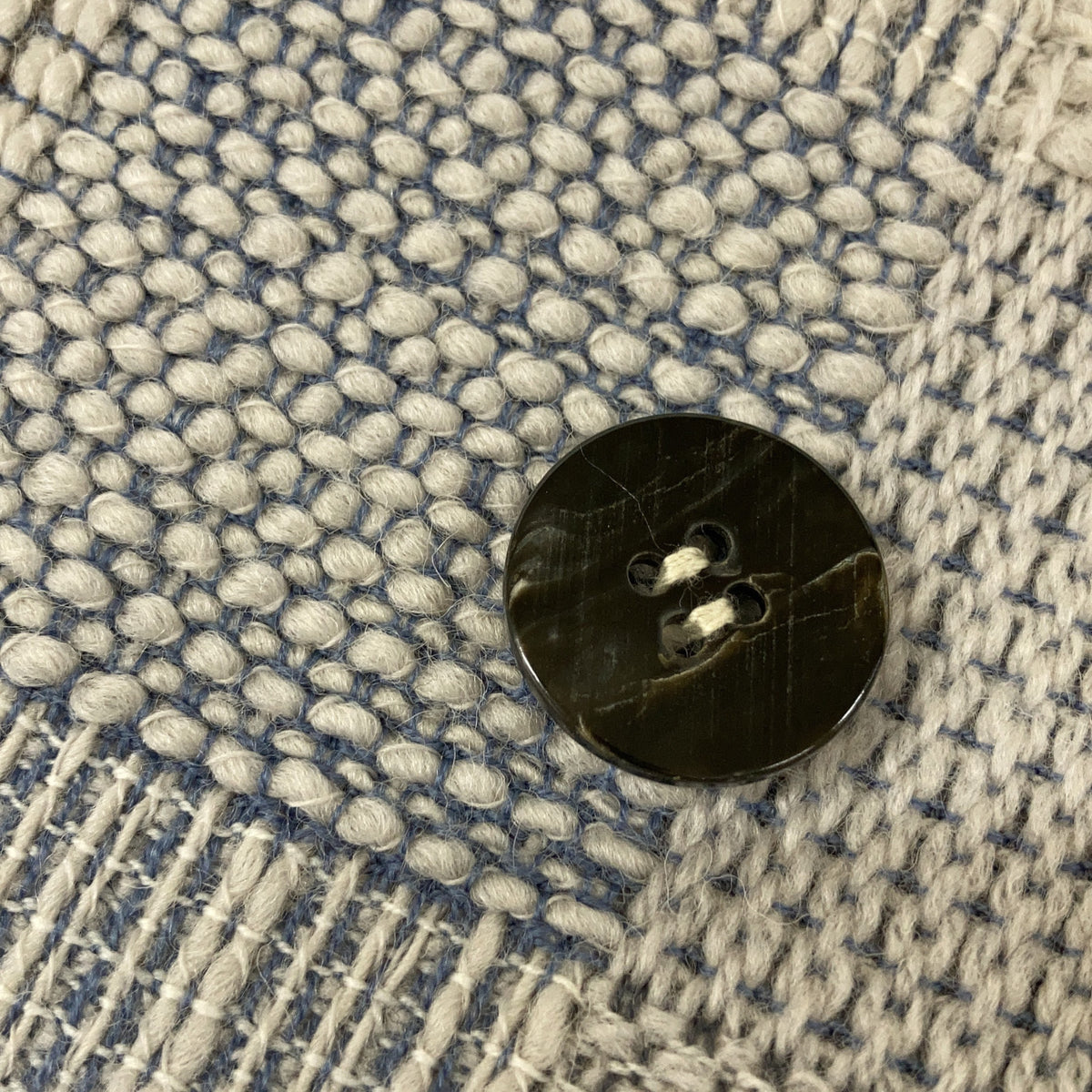 JURGEN LEHL Off-White Wool Plaid Tweed Coat Coat
