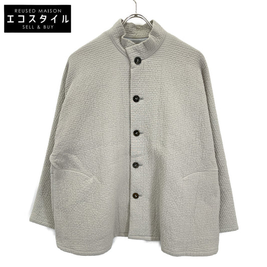 ｸﾞﾚｰ ｳｰﾙ×ｺｯﾄﾝ ｽﾀﾝﾄﾞｶﾗｰ ｼﾞｬｹｯﾄ ジャケット レディース