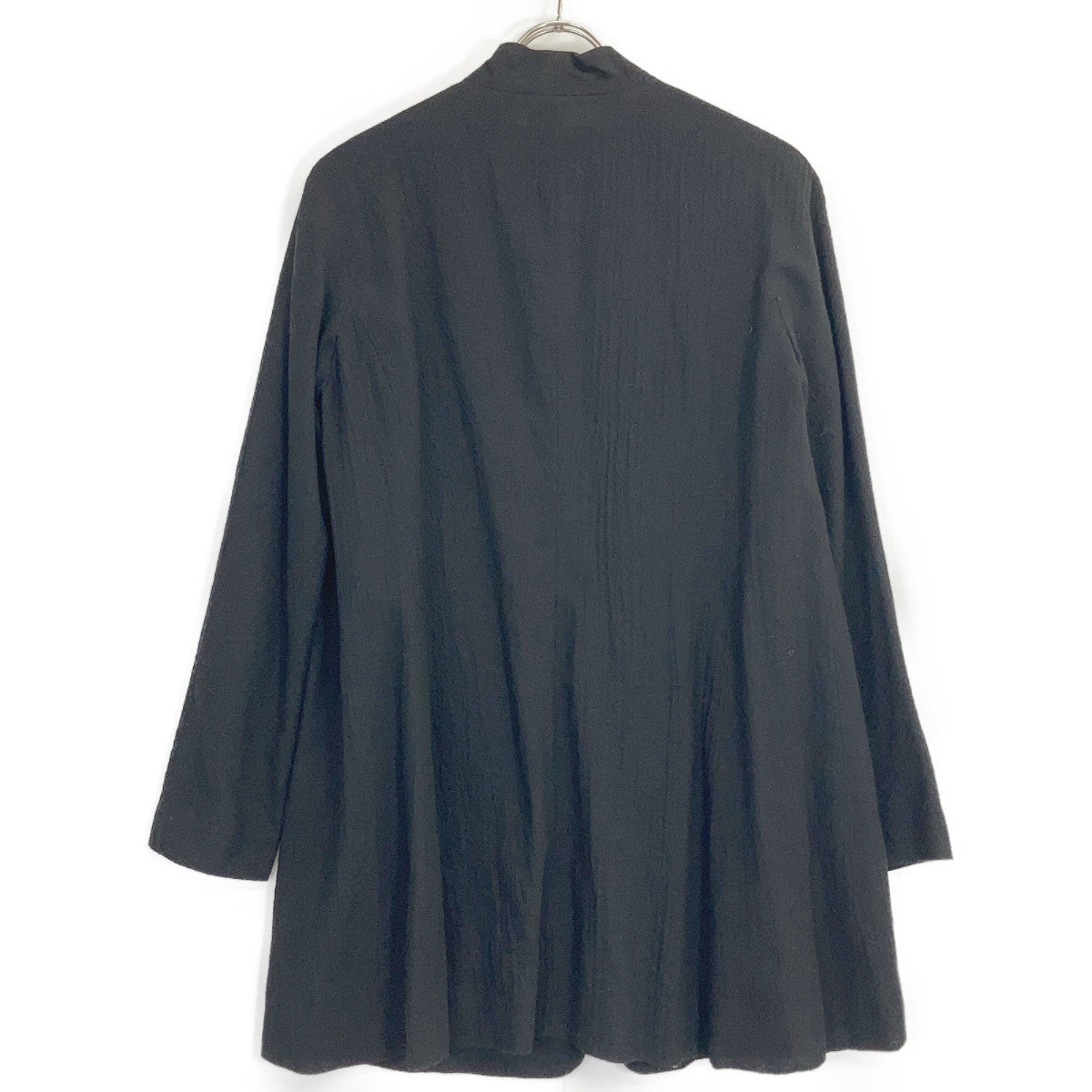 JURGEN LEHL Black Wool Collarless Long Cardigan Top