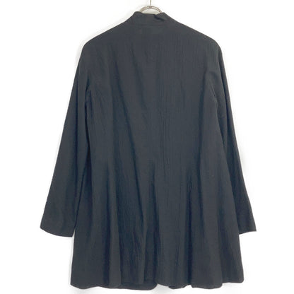 JURGEN LEHL Black Wool Collarless Long Cardigan Top