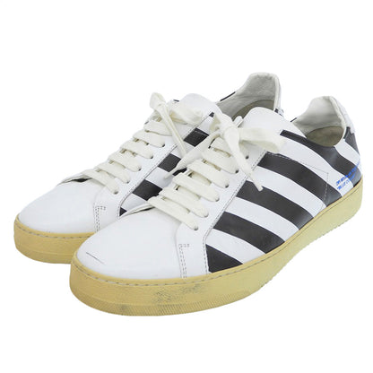 OFF-WHITE オフホワイト DIAGONALS レザー スニーカー シューズ メンズ ホワイト×ブラック 41 16SS シューズ 41