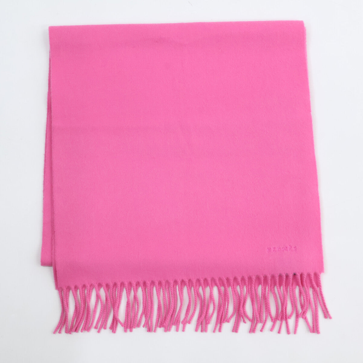 Embroidered Logo 100% Cashmere Fringe Scarf for Women