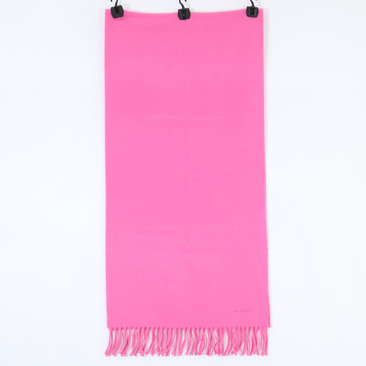 Embroidered Logo 100% Cashmere Fringe Scarf for Women