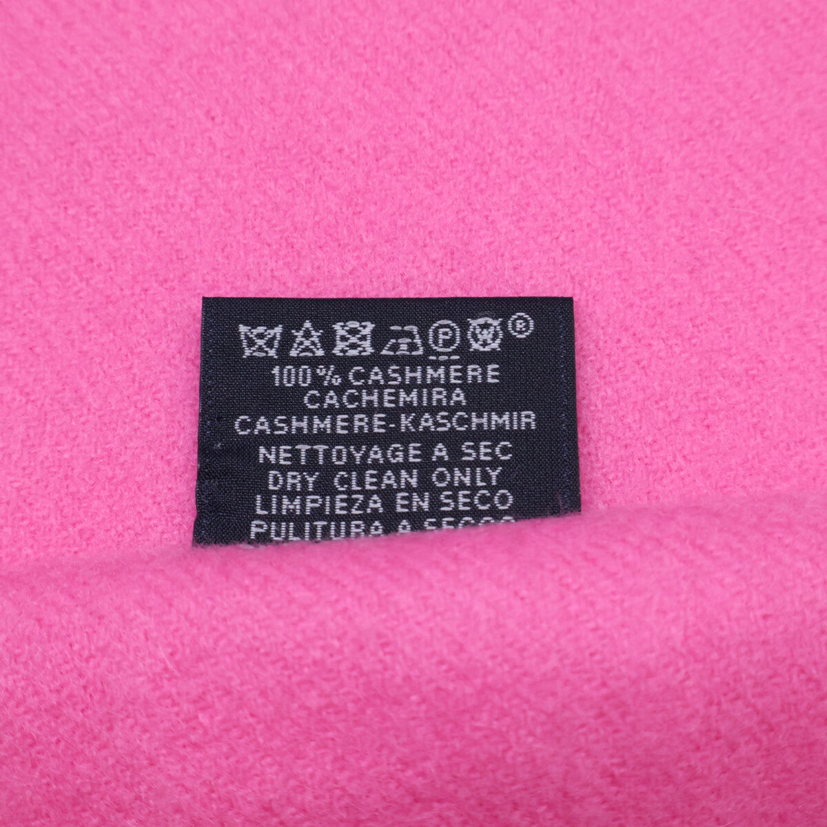 Embroidered Logo 100% Cashmere Fringe Scarf for Women