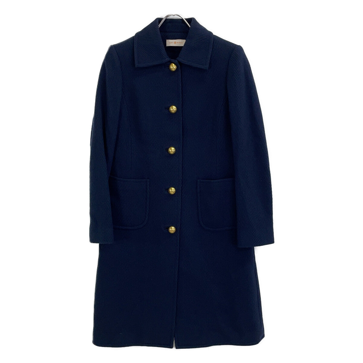 Tory Burch 汤丽柏琦 10006301 海军蓝 金扣 大衣 长款大衣
