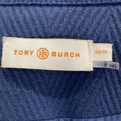 Tory Burch 汤丽柏琦 10006301 海军蓝 金扣 大衣 长款大衣