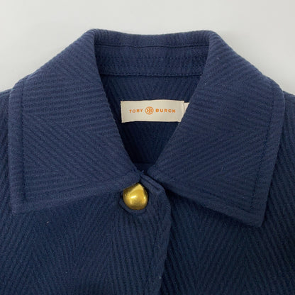 Tory Burch 汤丽柏琦 10006301 海军蓝 金扣 大衣 长款大衣