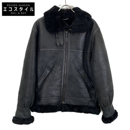 LC22054 黑色 皮革 B-3 羊毛夹克 夹克 38 女式