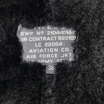 LC22054 黑色 皮革 B-3 羊毛夹克 夹克 38 女式