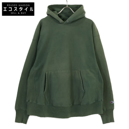 绿色 90年代～00年代 Reverse Weave 带刺绣连帽衫 上衣 XL 男士