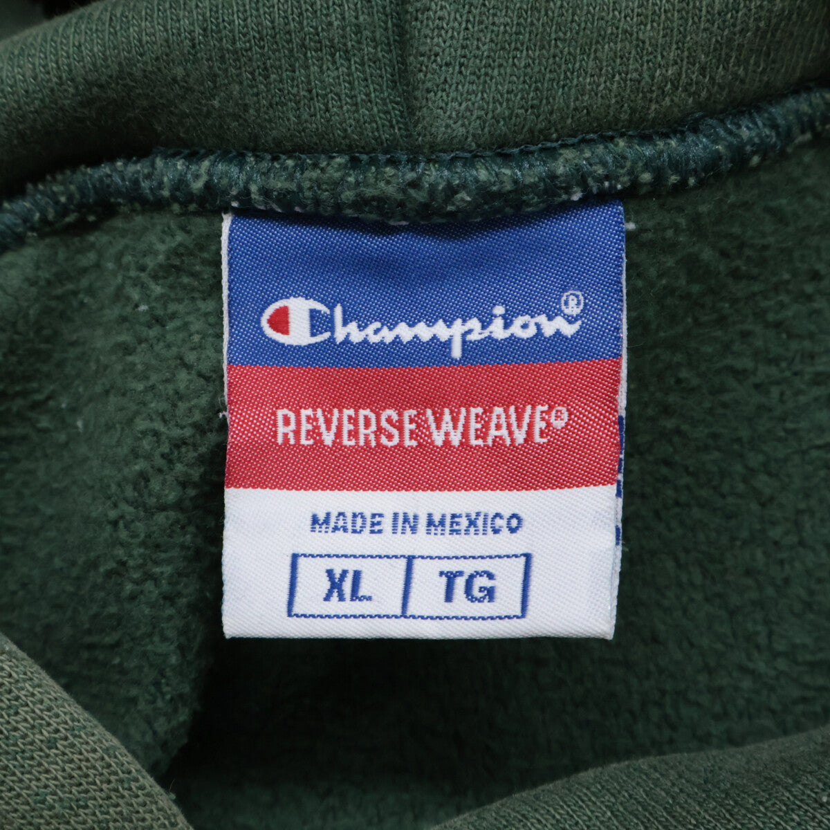 绿色 90年代～00年代 Reverse Weave 带刺绣连帽衫 上衣 XL 男士