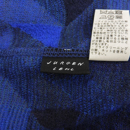 JURGEN LEHL ヨーガンレール 美品 幾何学 ウール×コットン カットソー トップス レディース ブルー M トップス