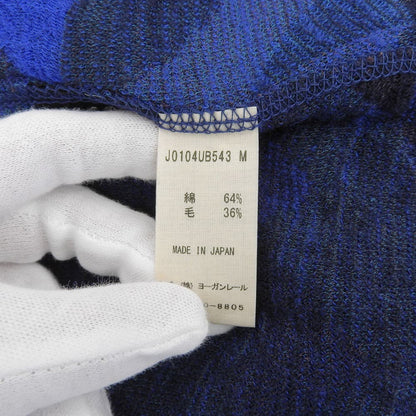 JURGEN LEHL ヨーガンレール 美品 幾何学 ウール×コットン カットソー トップス レディース ブルー M トップス