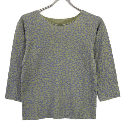 JURGEN LEHL Grey x Green Geometric Cotton Cut-and-Sew Top