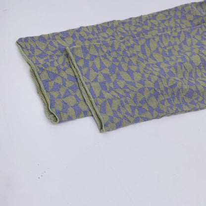 JURGEN LEHL Grey x Green Geometric Cotton Cut-and-Sew Top