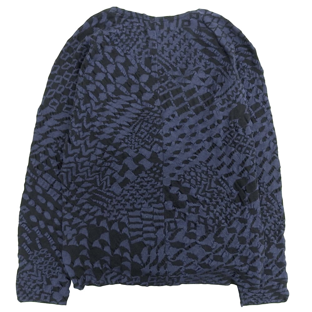 Product Scouring Cache Coeur Cut-and-Sewn Silk x Cotton Top for Women, Navy x Black, Size M