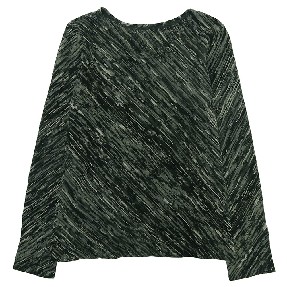 Jacquard Cut-and-Sewn Top Silk x Wool x Cotton Women's Black M Tops M Women's