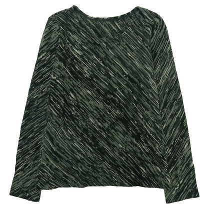 Jacquard Cut-and-Sewn Top Silk x Wool x Cotton Women's Black M Tops M Women's