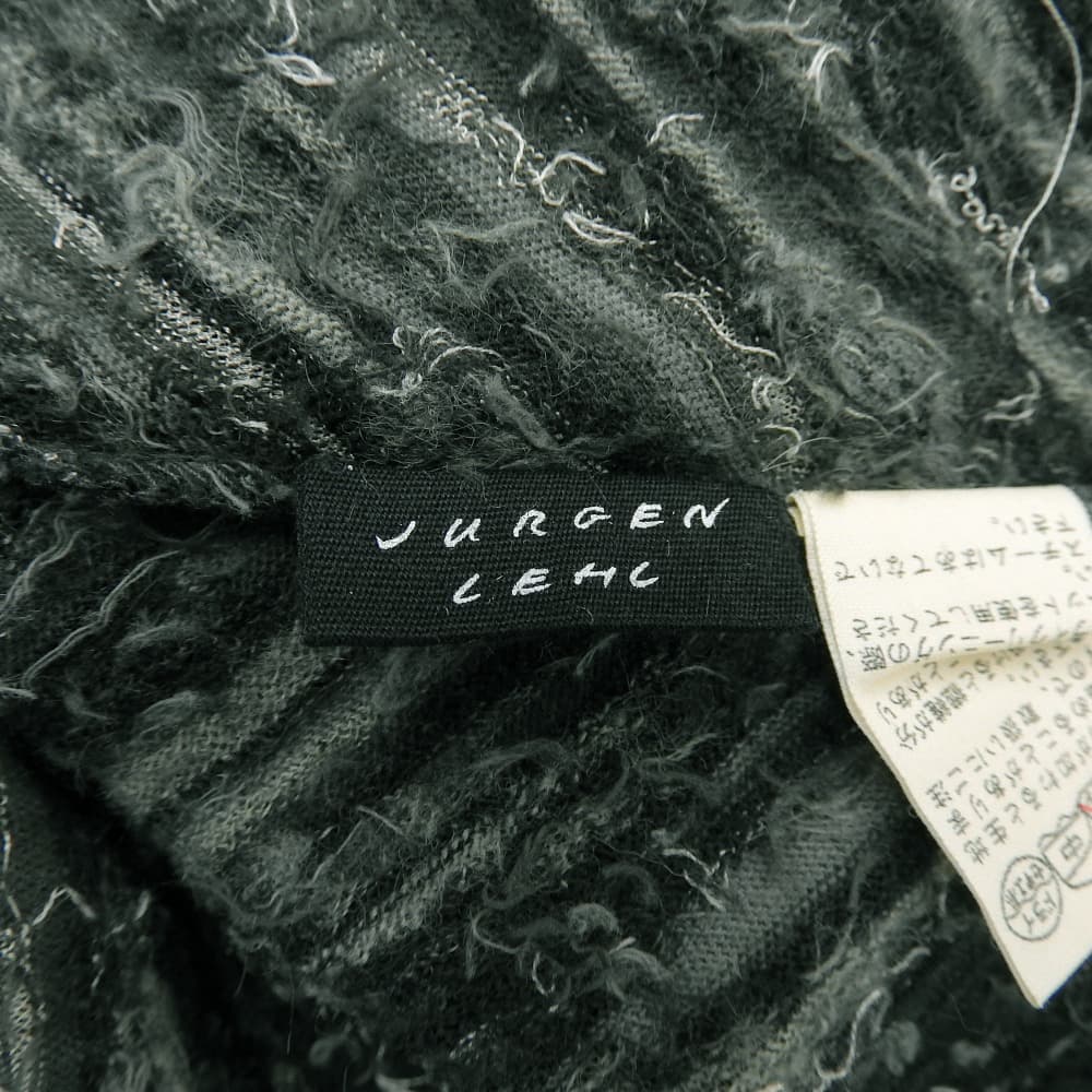 JURGEN LEHL ヨーガンレール ジャガード カットソー トップス シルク×ウール×コットン レディース ブラック系 M トップス