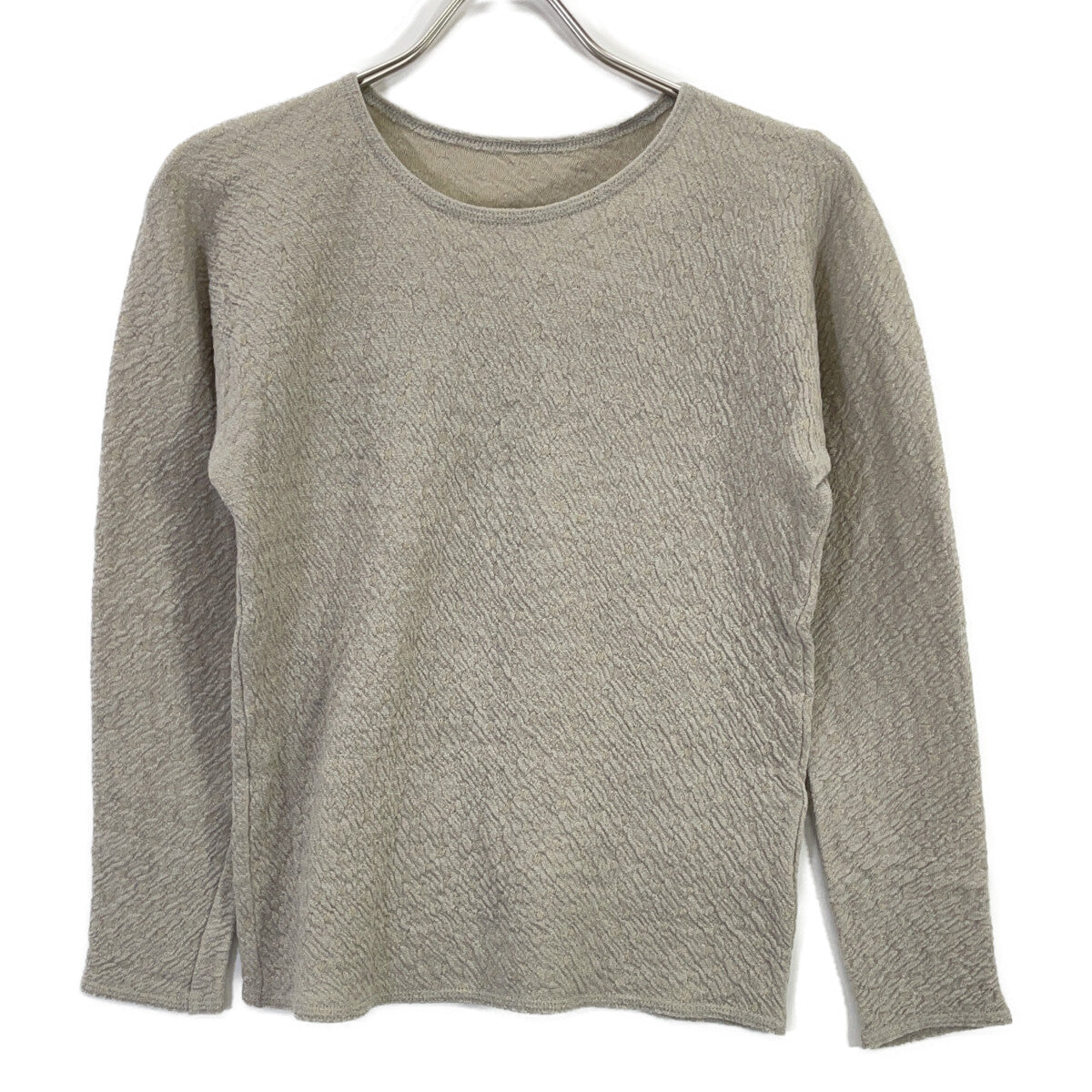 JURGEN LEHL Grey Wool x Cotton Pile Fabric Cut-and-Sew Top