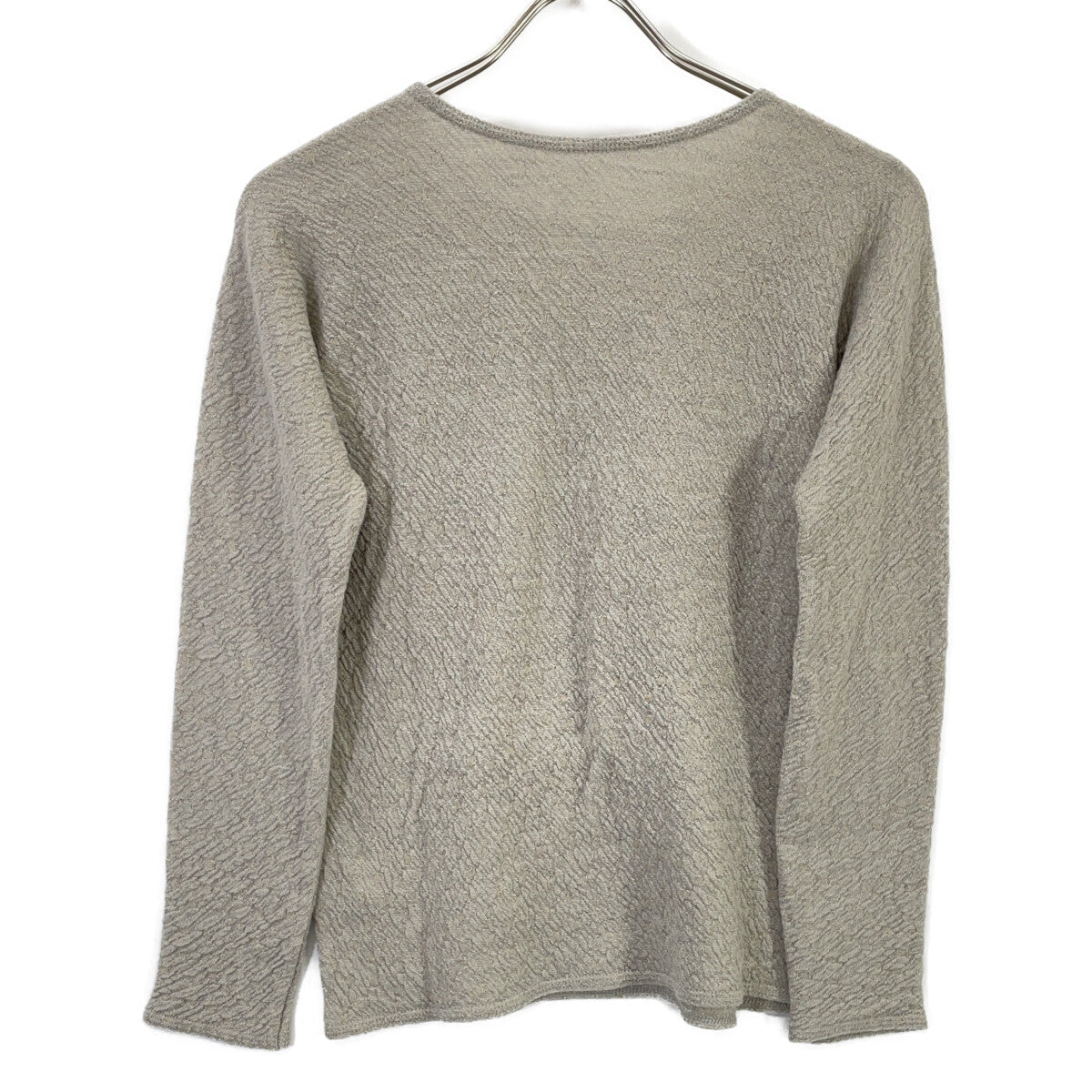 JURGEN LEHL Grey Wool x Cotton Pile Fabric Cut-and-Sew Top