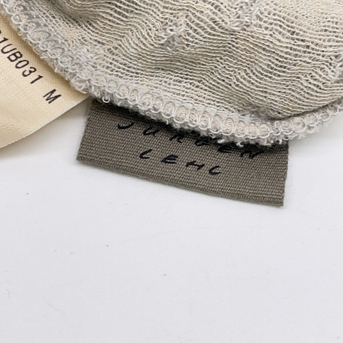 JURGEN LEHL Grey Wool x Cotton Pile Fabric Cut-and-Sew Top