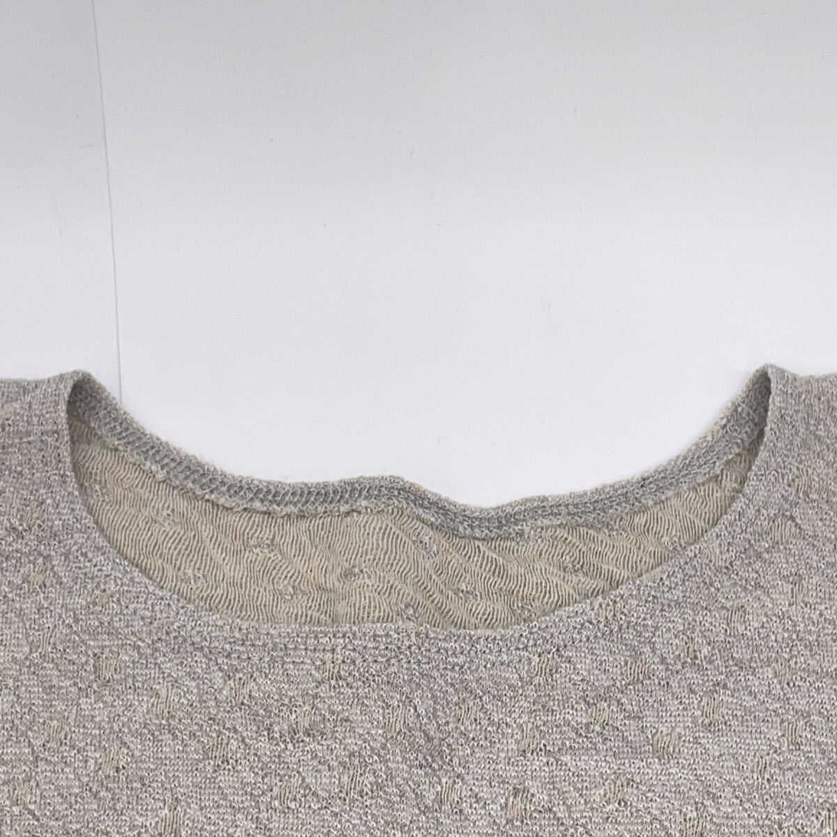 JURGEN LEHL Grey Wool x Cotton Pile Fabric Cut-and-Sew Top