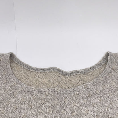 JURGEN LEHL Grey Wool x Cotton Pile Fabric Cut-and-Sew Top