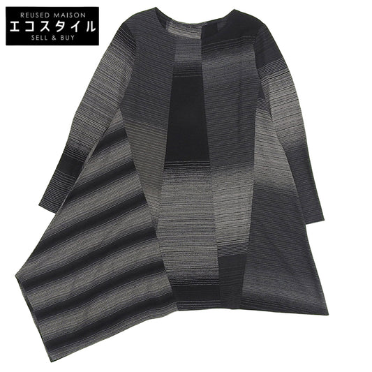 Allover pattern wool dress for women, gray, size M