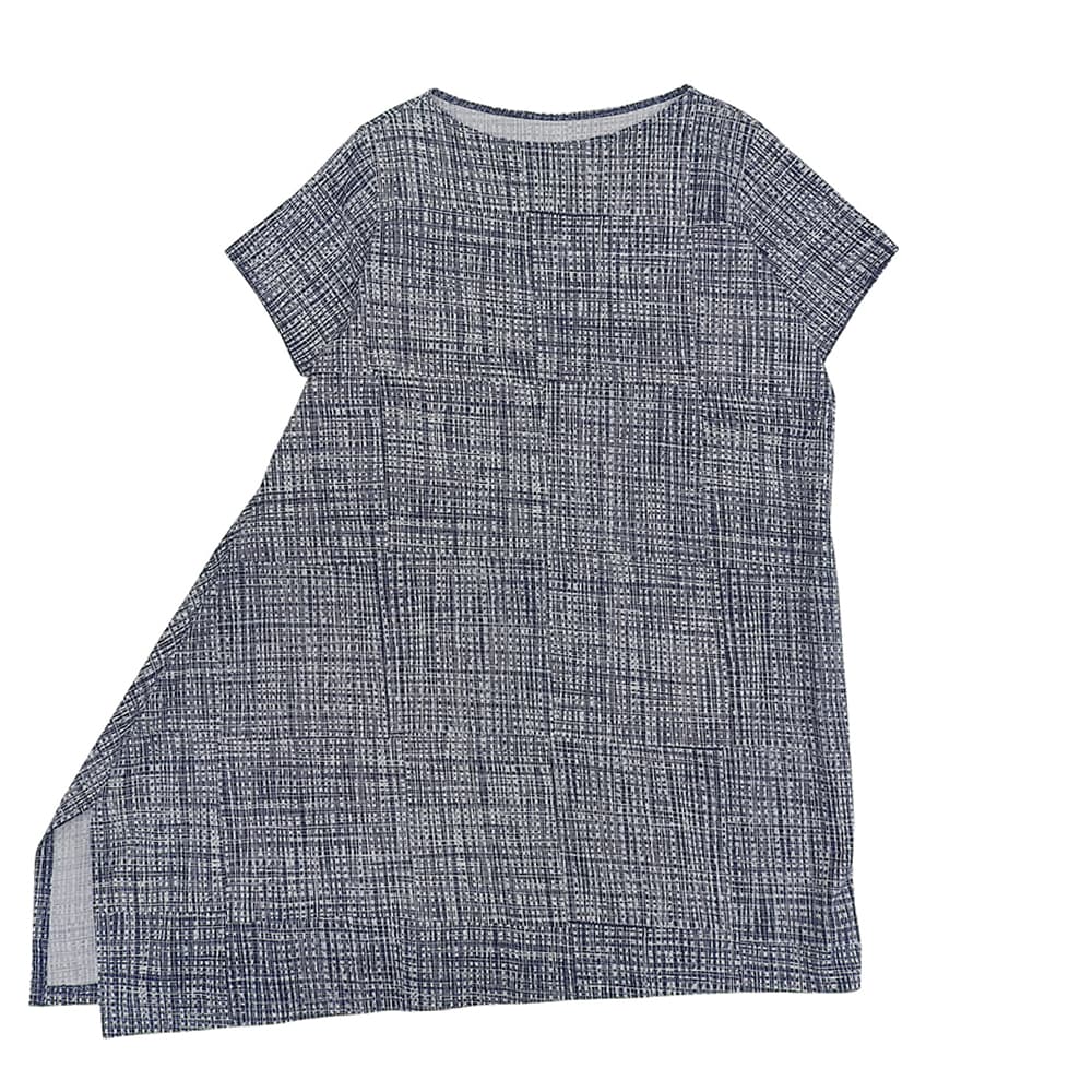 JURGEN LEHL All-Over Pattern Cotton Dress Women's Blue x White M Dress