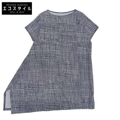 JURGEN LEHL All-Over Pattern Cotton Dress Women's Blue x White M Dress