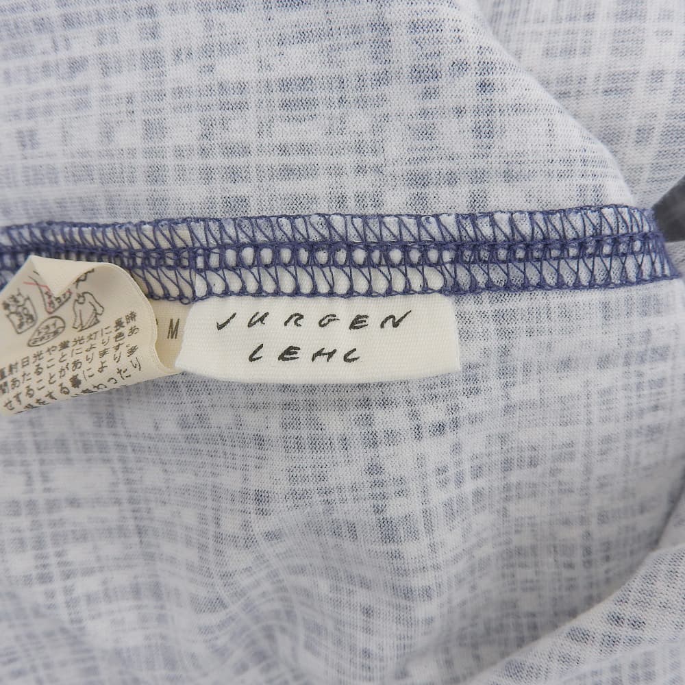 JURGEN LEHL All-Over Pattern Cotton Dress Women's Blue x White M Dress