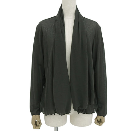 Cotton Sheer Cardigan Top for Women, Charcoal Gray, M