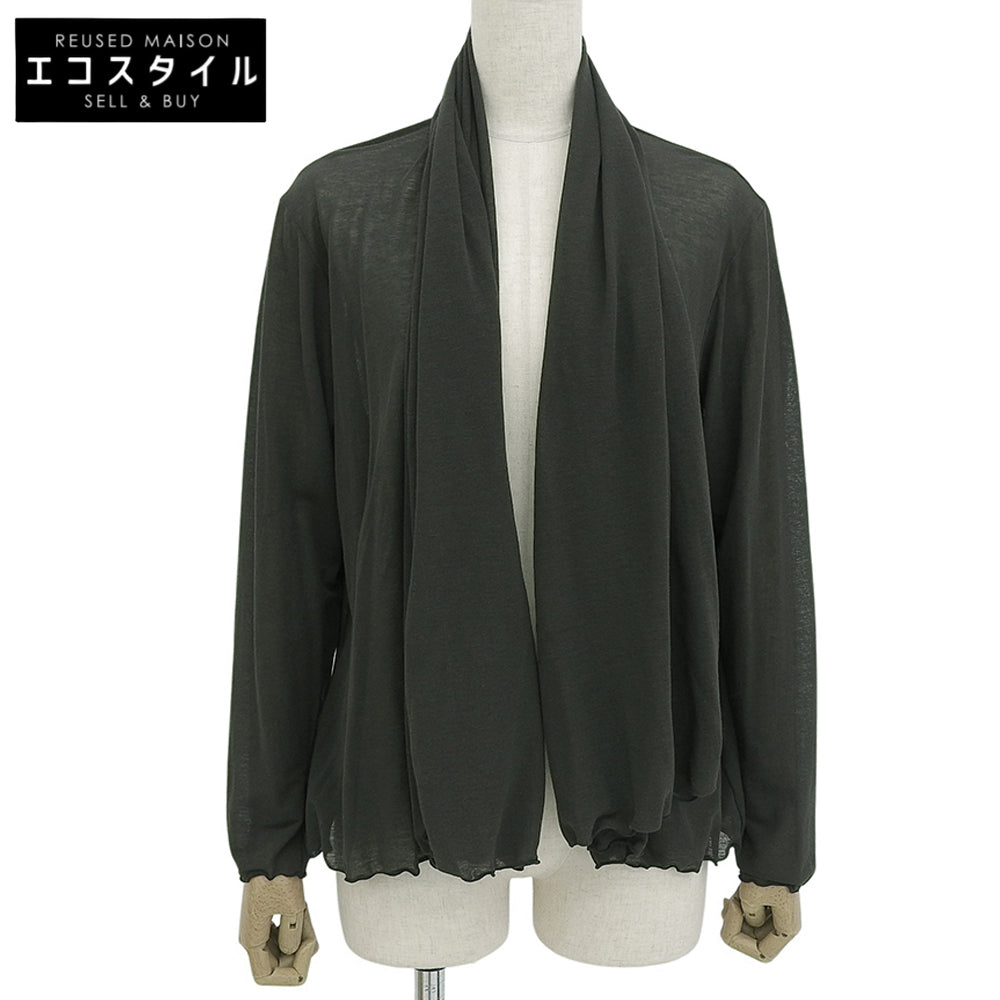 Cotton Sheer Cardigan Top for Women, Charcoal Gray, M