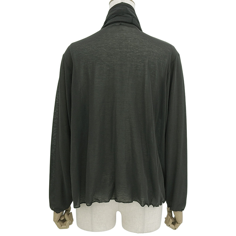 Cotton Sheer Cardigan Top for Women, Charcoal Gray, M
