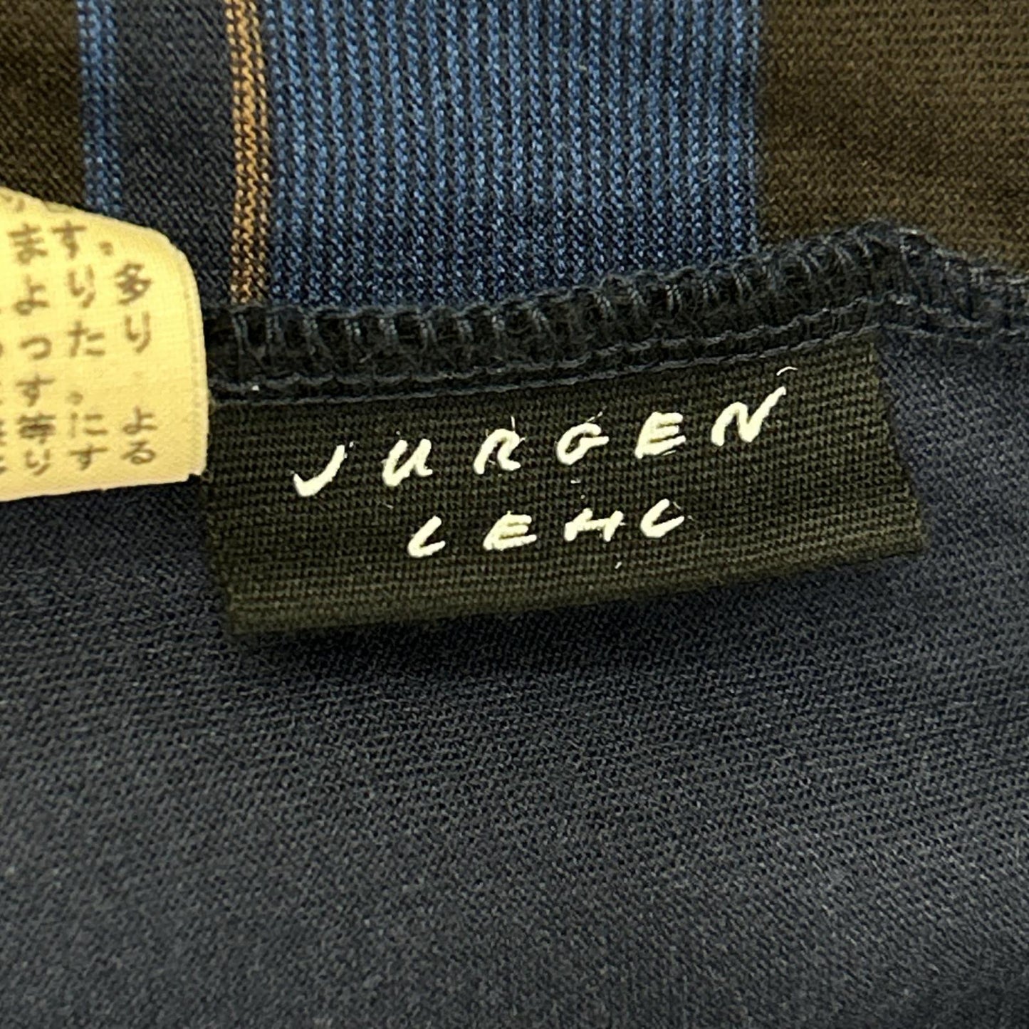 JURGEN LEHL ヨーガンレール ブルー×ブラウン コットン ロングスリーブ カーディガン トップス