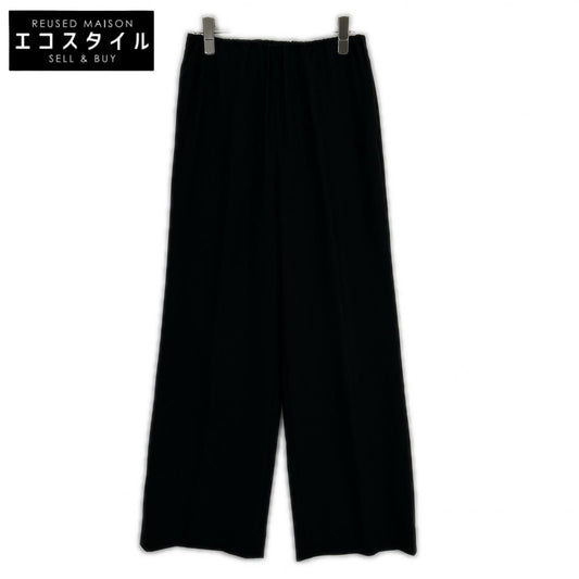 JURGEN LEHL ヨーガンレール ﾌﾞﾗｯｸ ｳｰﾙ×ｼﾙｸ ｽﾗｯｸｽ ボトムス M