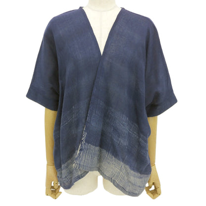 Wool Cardigan Top for Women Indigo M