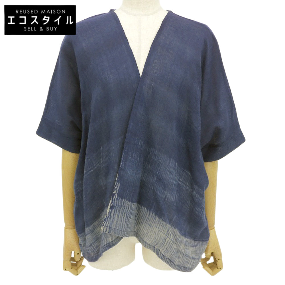 Wool Cardigan Top for Women Indigo M