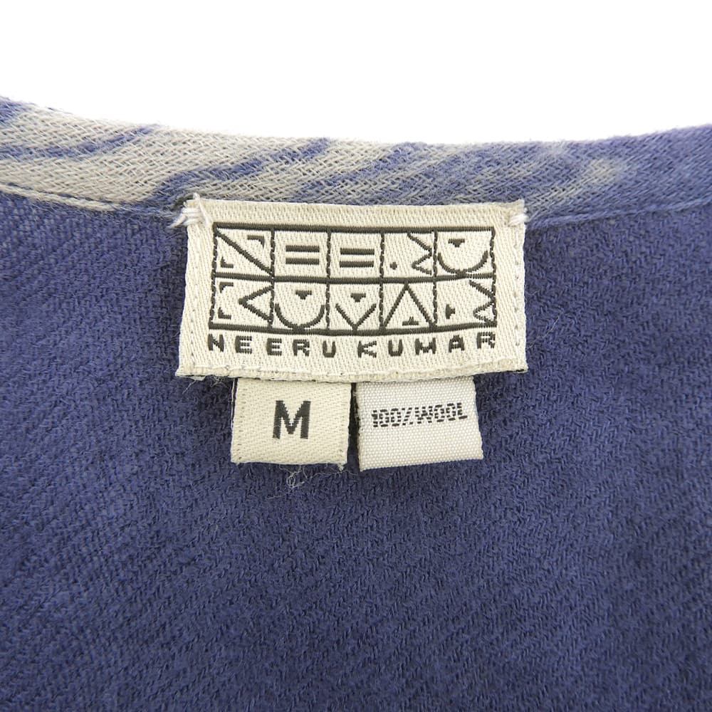 Wool Cardigan Top for Women Indigo M