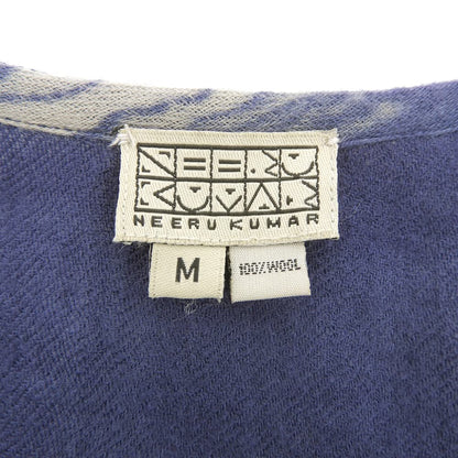 Wool Cardigan Top for Women Indigo M