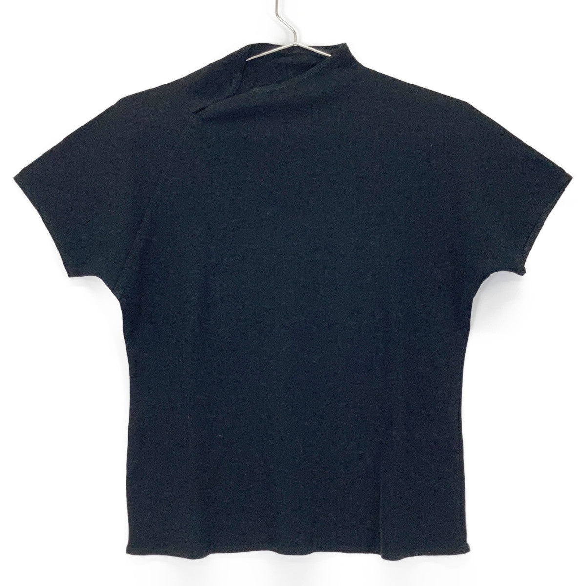 JURGEN LEHL Black Cotton Asymmetrical Collar Cut-and-Sew Top