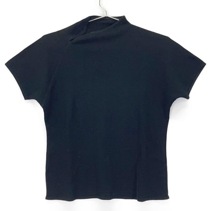 JURGEN LEHL Black Cotton Asymmetrical Collar Cut-and-Sew Top