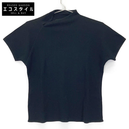 JURGEN LEHL Black Cotton Asymmetrical Collar Cut-and-Sew Top